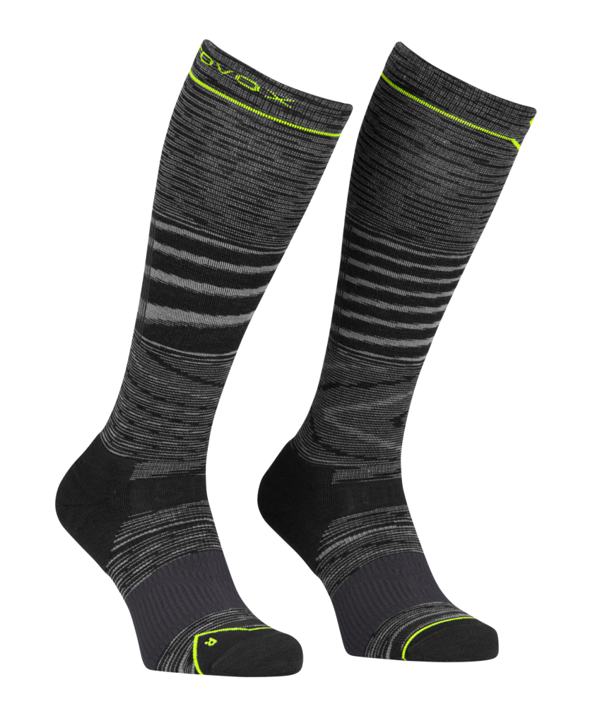 Ponoky Ortovox Ski Tour Light Compression Long Socks Men's Black Steel Blend