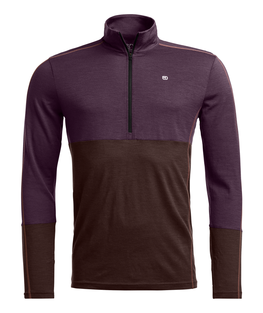 Termoprádlo ORTOVOX 185 Rock'N'Wool Zip Neck Men's Dark Arctic Grey