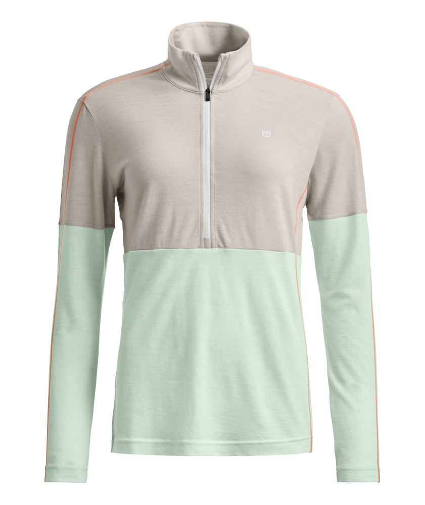 Termoprádlo ORTOVOX 185 Rock'N'Wool Zip Neck Women's Black Raven