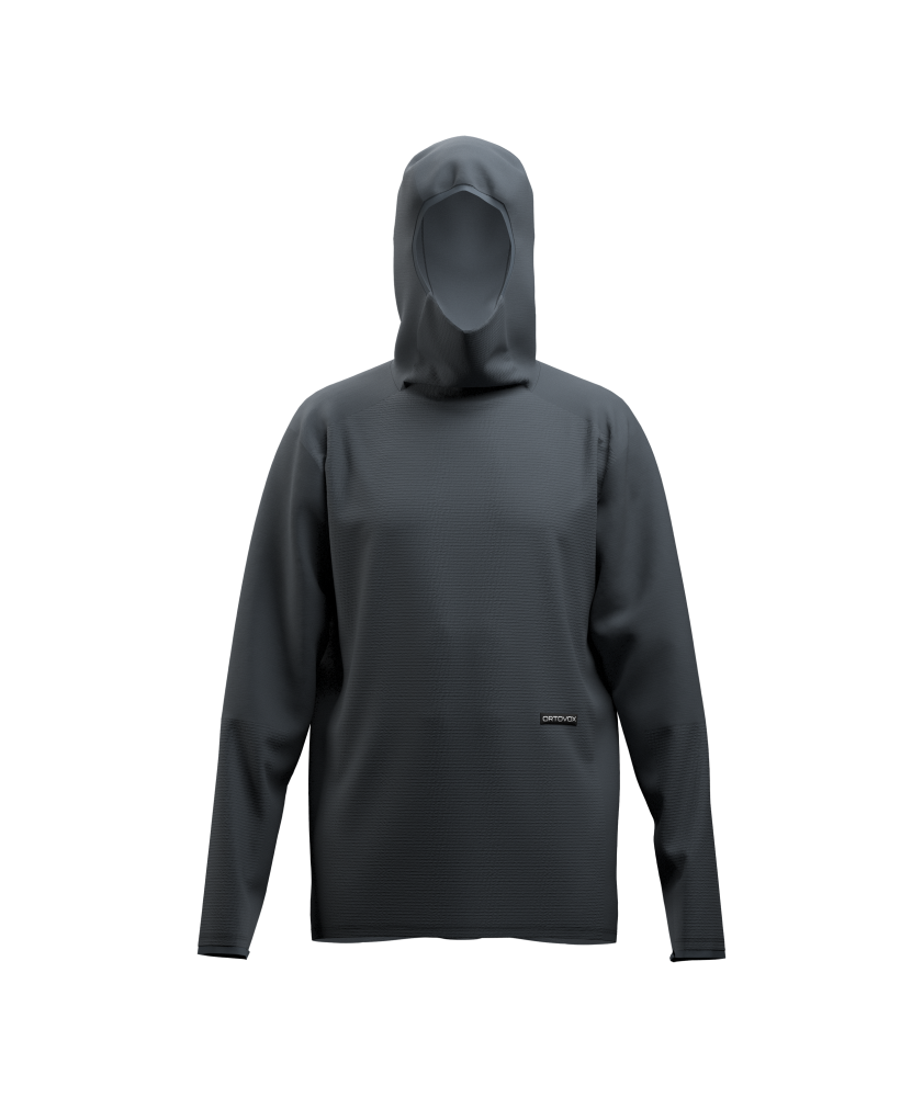 Mikina ORTOVOX Fleece Cord Hoodie Men's Black Raven