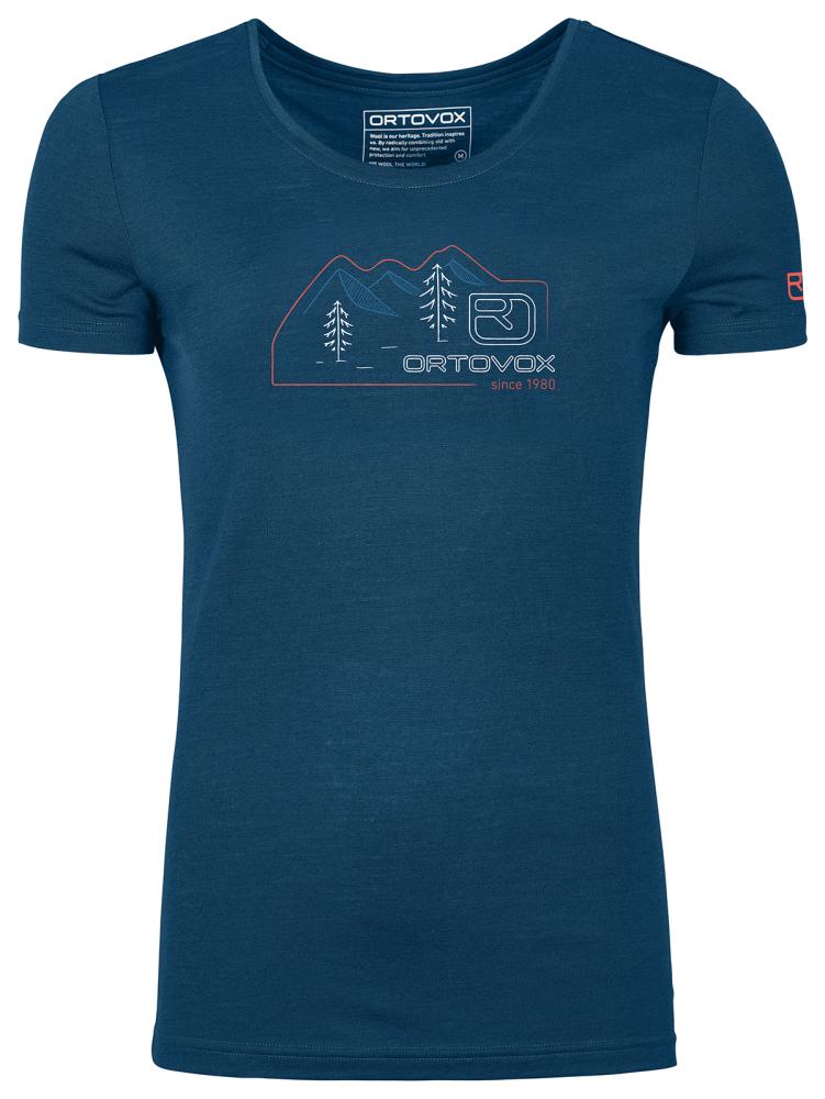 Triko Ortovox 140 Cool Vintage Badge Ts Women's Petrol Blue