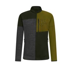 mikina ROCK EXPERIENCE KOBRA MOCK NECK FZ MAN FLEECE KOMBU GREEN/CARDAMOM SEED/GREY MELANG