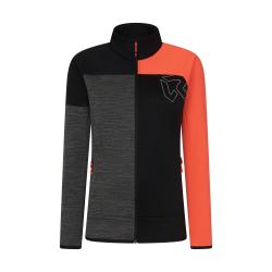 mikina ROCK EXPERIENCE KOBRA MOCK NECK FZ WOMAN FLEECE CAVIAR/FIERY CORAL/GREY MELANGE