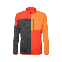mikina ROCK EXPERIENCE KOBRA MOCK NECK FZ MAN FLEECE CHERRY TOMATO/PERSIMMON ORANGE/GREY M