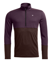 Termoprdlo ORTOVOX 185 Rock'N'Wool Zip Neck Men's Black Raven