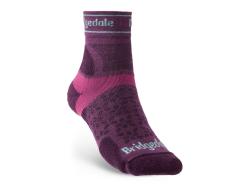Ponoky BRIDGEDALE Trail Run UL T2 MS 3/4 Crew Women's  charcoal/purple/260