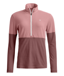 Termoprdlo ORTOVOX 185 Rock'N'Wool Zip Neck Women's Dusk Rose