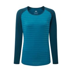 MOUNTAIN EQUIPMENT Redline Long Sleeve T-shirt Women's Alto Blue Stripe/Majolica
