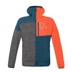 mikina ROCK EXPERIENCE KOBRA HOODIE FZ MAN FLEECE REFLECTING POND/CHERRY TOMATO/GREY MELAN
